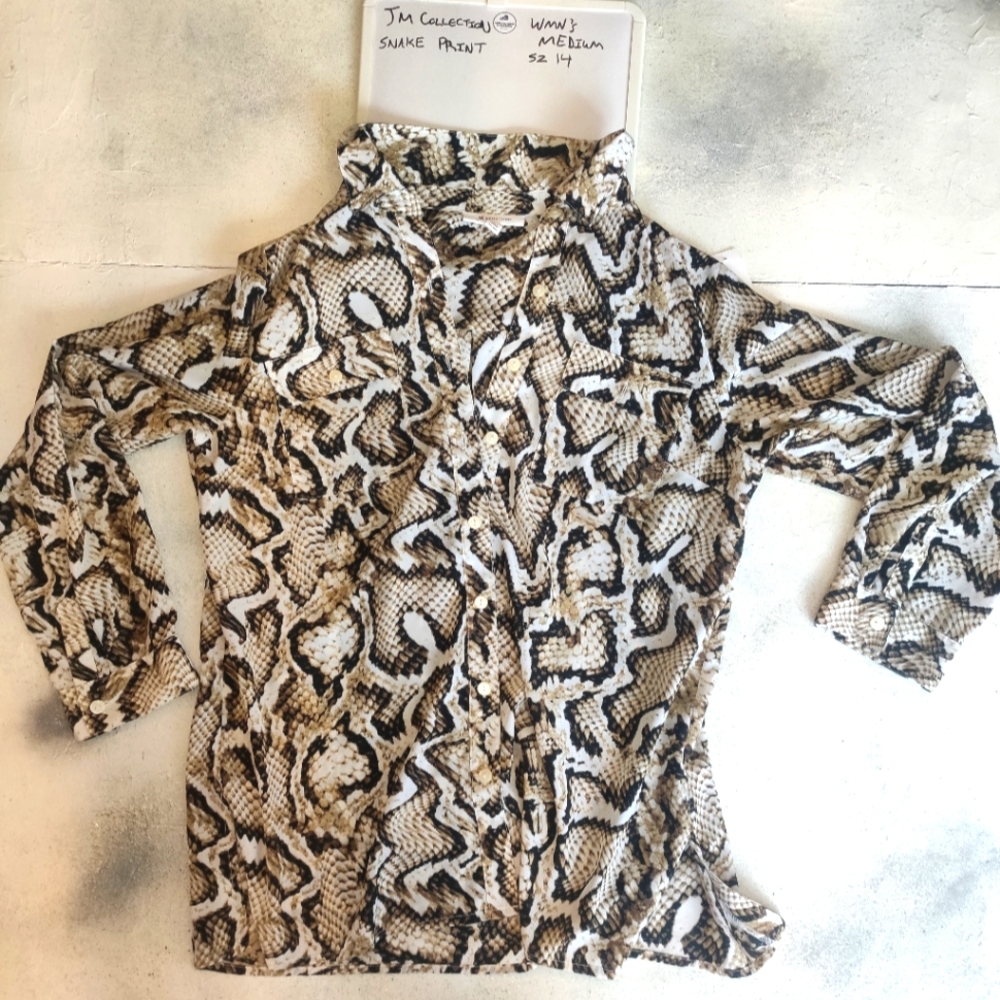 Womens Snake print top long sleeve size Medium